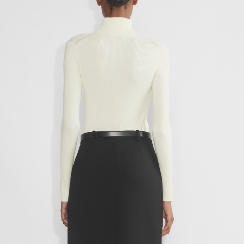 Aritzia Babaton color. Light Birch Compel Turtleneck - Picture 5 of 7